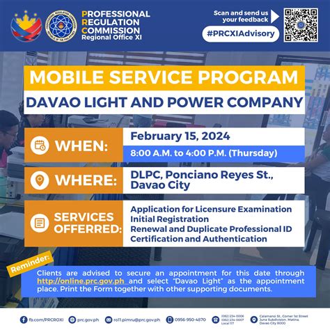 prc davao online appointment|PRC Regional Office XI .